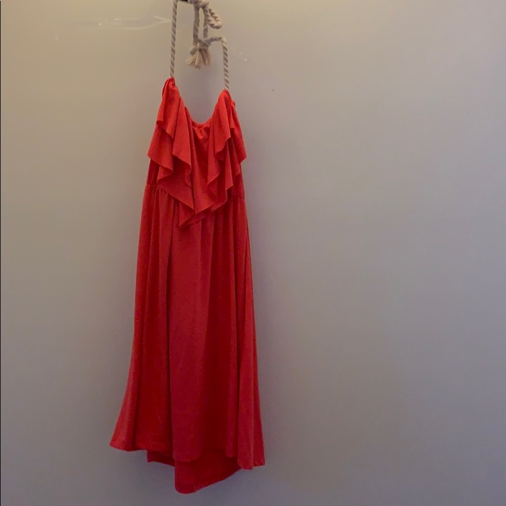 Derek Heart Dress Coral Halter Juniors small